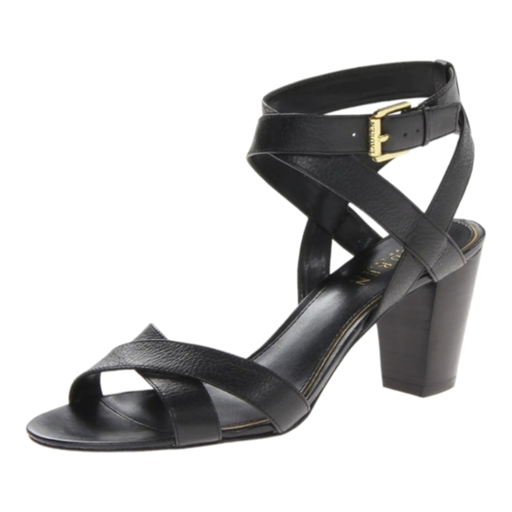 Lauren Ralph Lauren Women's Luna Dark Brown and Black Dress Sandal Size 7 B
